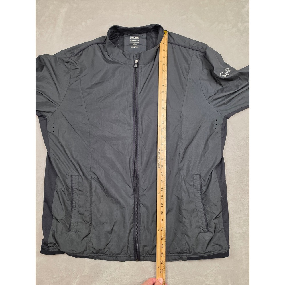 Adidas Golf Jacket Mens XXL Black ClimaProof Red Hawk Ridge Full Zip Windbreaker - Picture 5 of 10